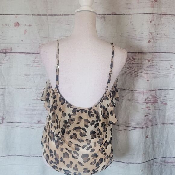Show Me Your Mumu Leopard Ruffle Cami Size Medium - Picture 3 of 6